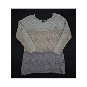 Nic and Zoe Colorblock Knit Cable Weave Open Front Cardigan Sweater Size S